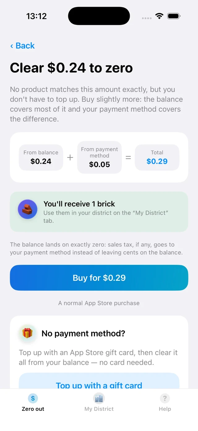 Last Cent: the purchase plan that clears the balance to zero